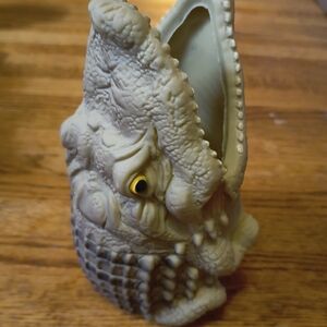 Vintage 2003 Rivers Edge Products Alligator Head Business Card Holder / Desk...